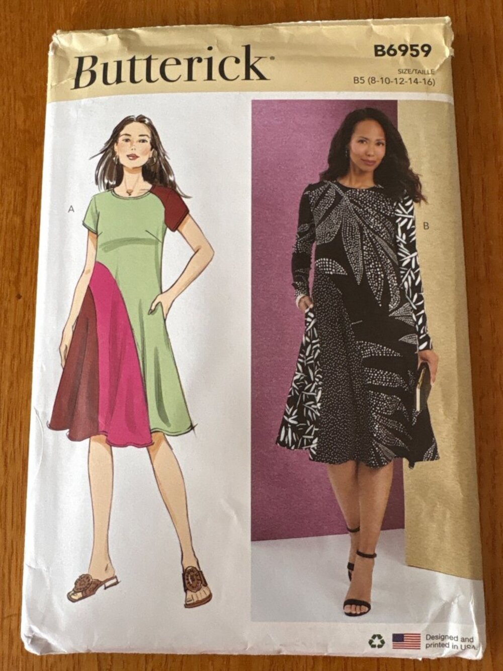 Butterick Sewing Pattern B6959 Womens Panel Dress Size 8-10-12-14-16 Uncut